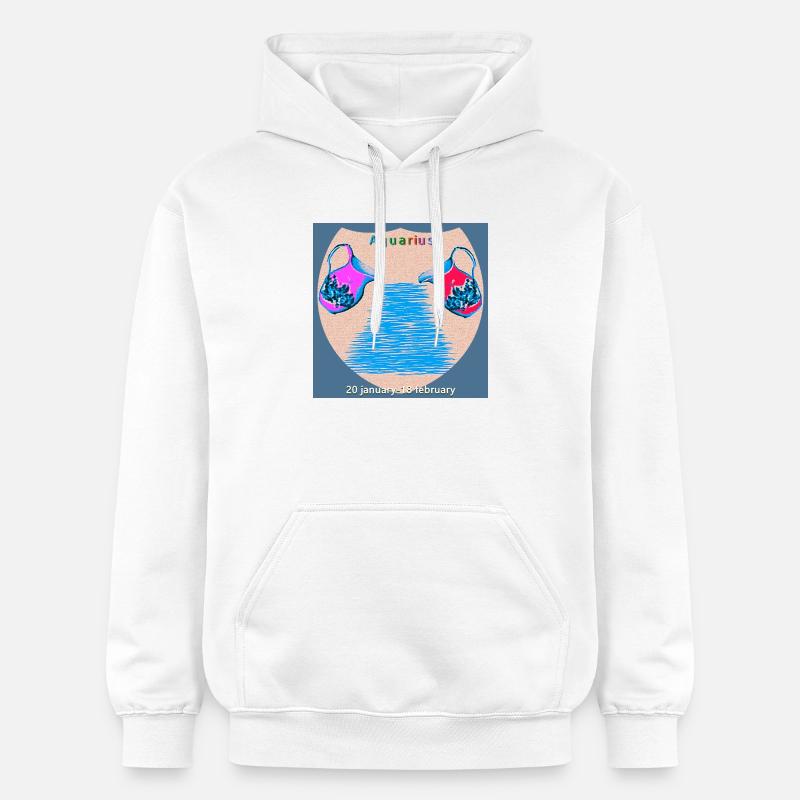 Verseau - Sweat à capuche Softstyle® Gildan Unisexe - blanc