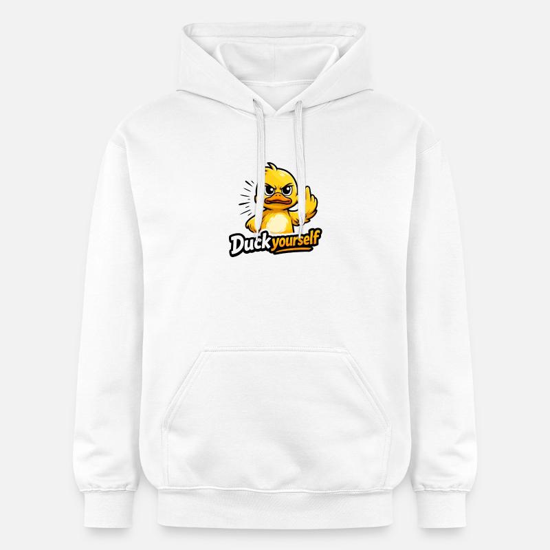 Canard coquin avec de l’attitude - Sweat à capuche Softstyle® Gildan Unisexe - blanc