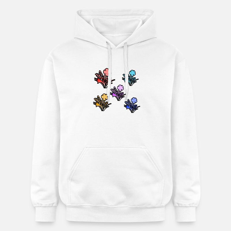 Fleur - Sweat à capuche Softstyle® Gildan Unisexe - blanc