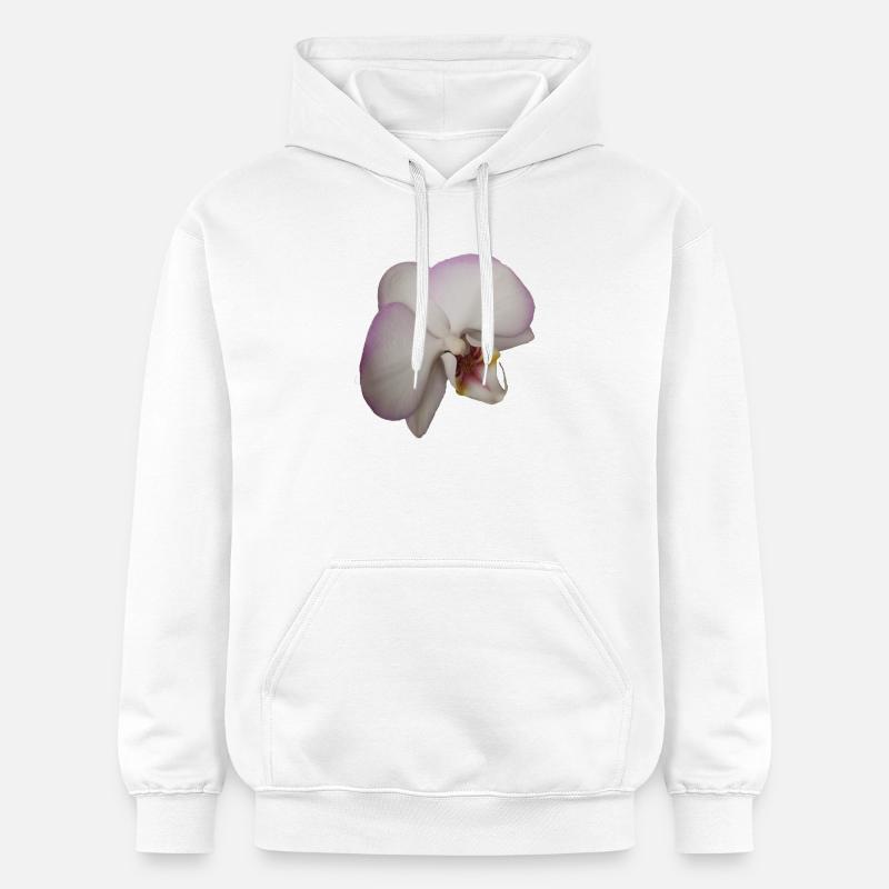 Elegant_Pale_Lavender_Phalaenopsis_Moth_Orchid - Sweat à capuche Softstyle® Gildan Unisexe - blanc