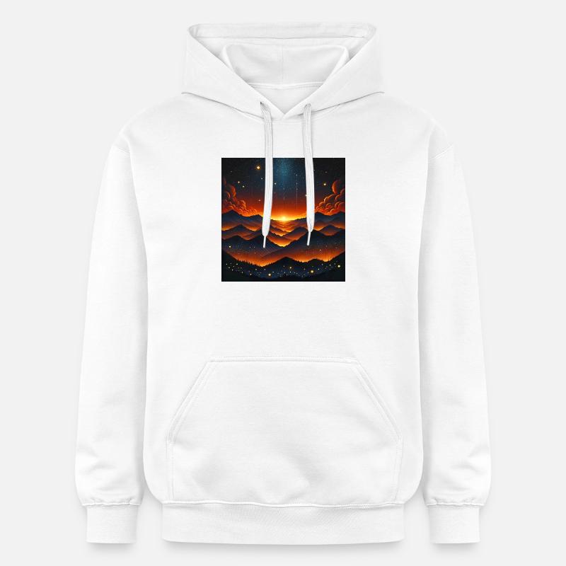 Coucher de soleil éclatant sur Bergen - Sweat à capuche Softstyle® Gildan Unisexe - blanc