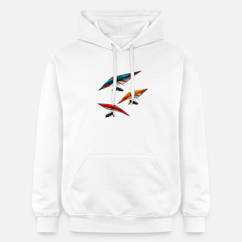 Trio polygonal des deltaplanes - Sweat à capuche Softstyle® Gildan Unisexe - blanc