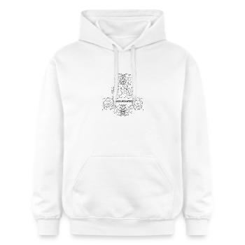 Gedanken - Gildan Unisex Softstyle® Midweight Hoodie - Weiß - Vorne - Liana (172cm) & Jaron (178cm)