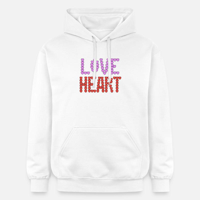 Typographie de Love Heart - Sweat à capuche Softstyle® Gildan Unisexe - blanc