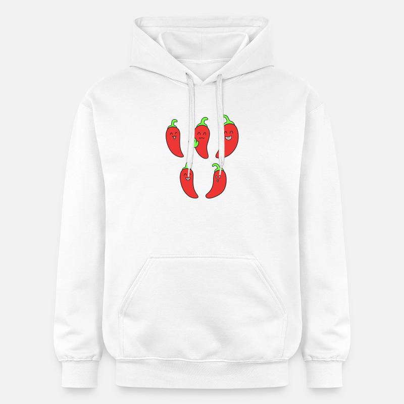 Drôle de tête de chili - Sweat à capuche Softstyle® Gildan Unisexe - blanc