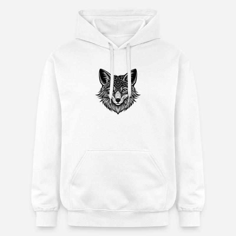 Visage de renard - Sweat à capuche Softstyle® Gildan Unisexe - blanc