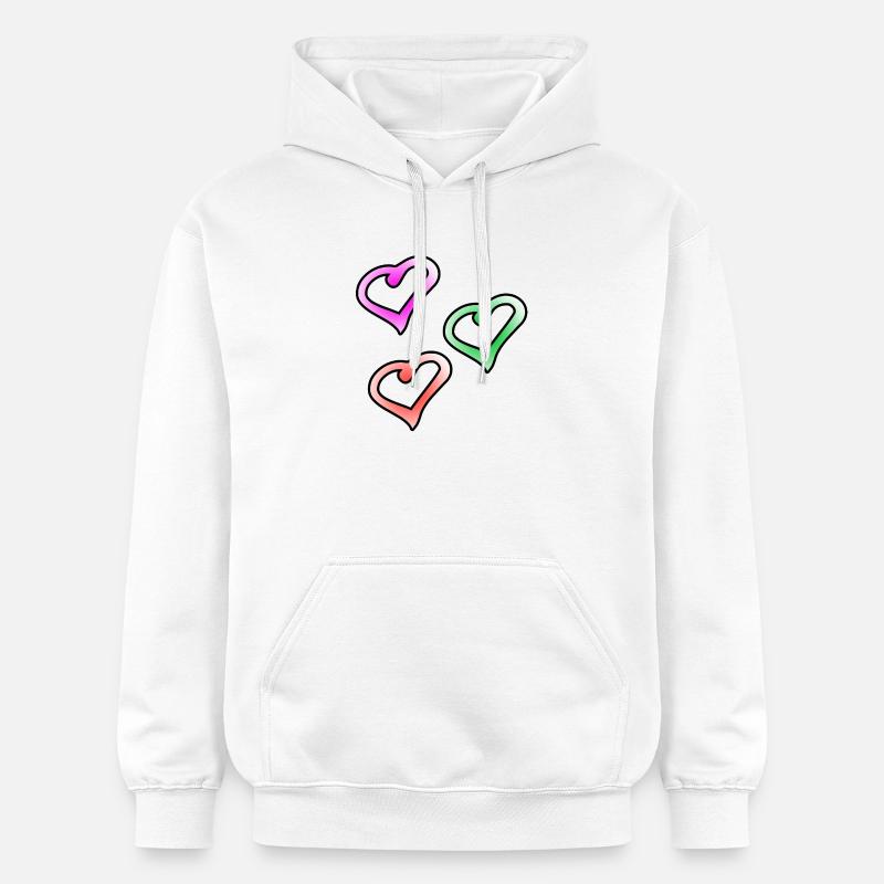 Cœur - Sweat à capuche Softstyle® Gildan Unisexe - blanc