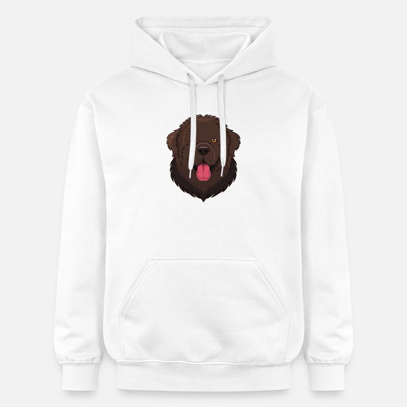 Terre-Neuve (portrait/bande dessinée) - Sweat à capuche Softstyle® Gildan Unisexe - blanc