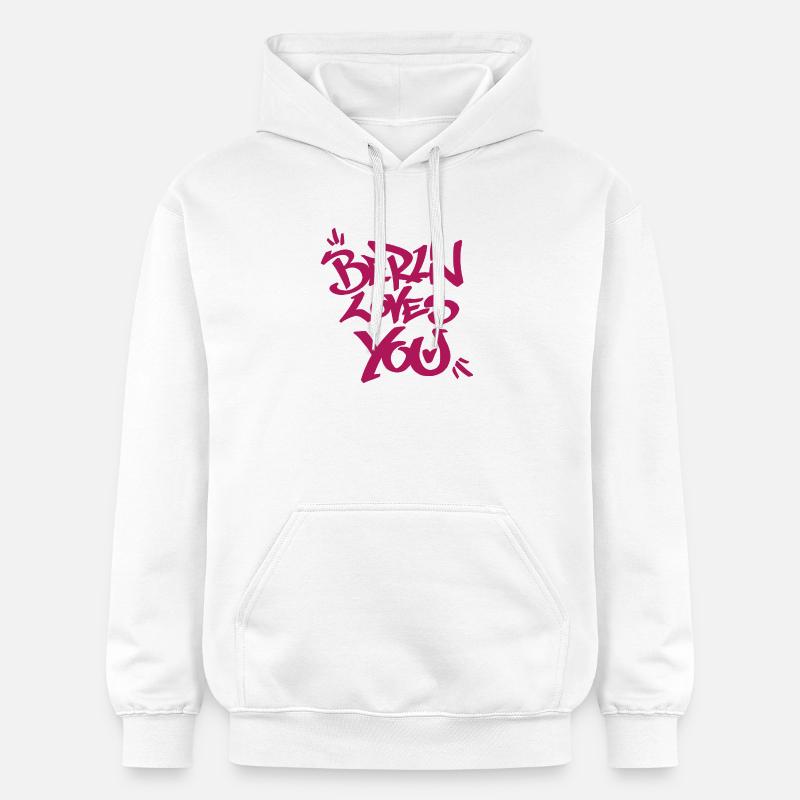 Berlin liebt dich Graffiti-Style - Gildan Unisex Softstyle® Midweight Hoodie - Weiß