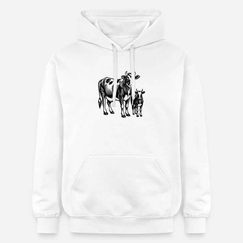 Vache et veau - Sweat à capuche Softstyle® Gildan Unisexe - blanc