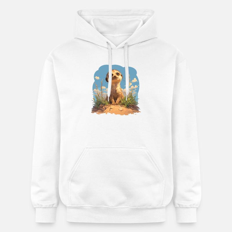 Suricate Erdmännchen - Sweat à capuche Softstyle® Gildan Unisexe - blanc