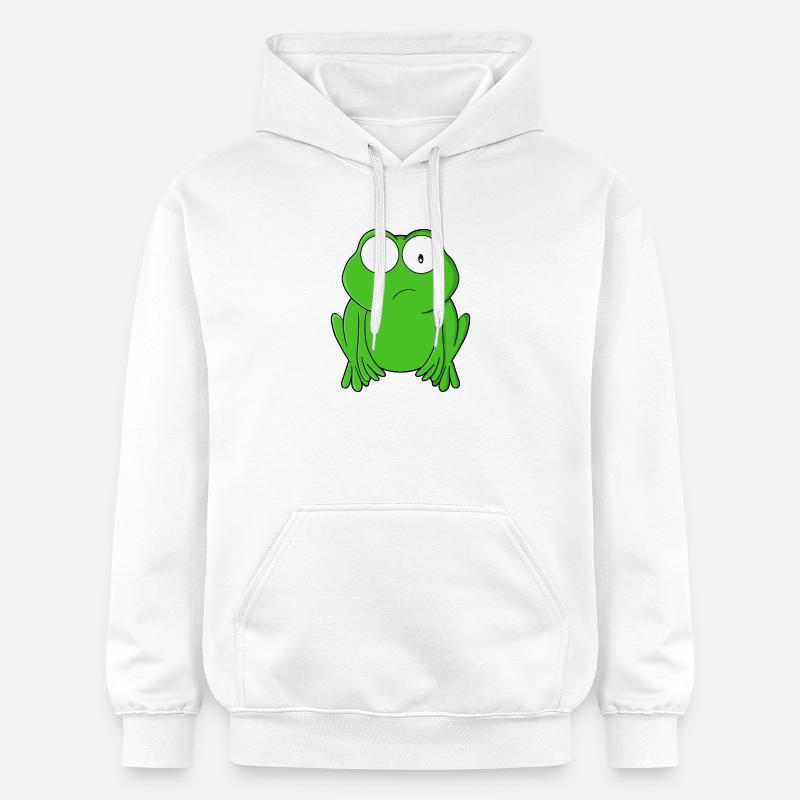 Grenouille émeraude aux yeux écarquillés - Sweat à capuche Softstyle® Gildan Unisexe - blanc