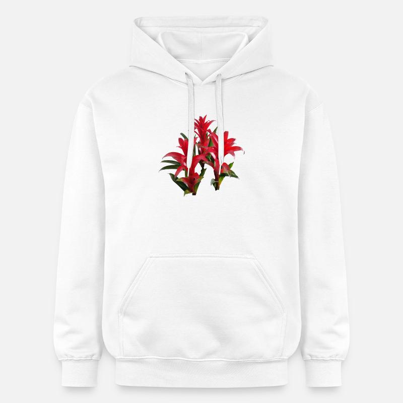 Vibrant_Red_Bromeliads - Sweat à capuche Softstyle® Gildan Unisexe - blanc