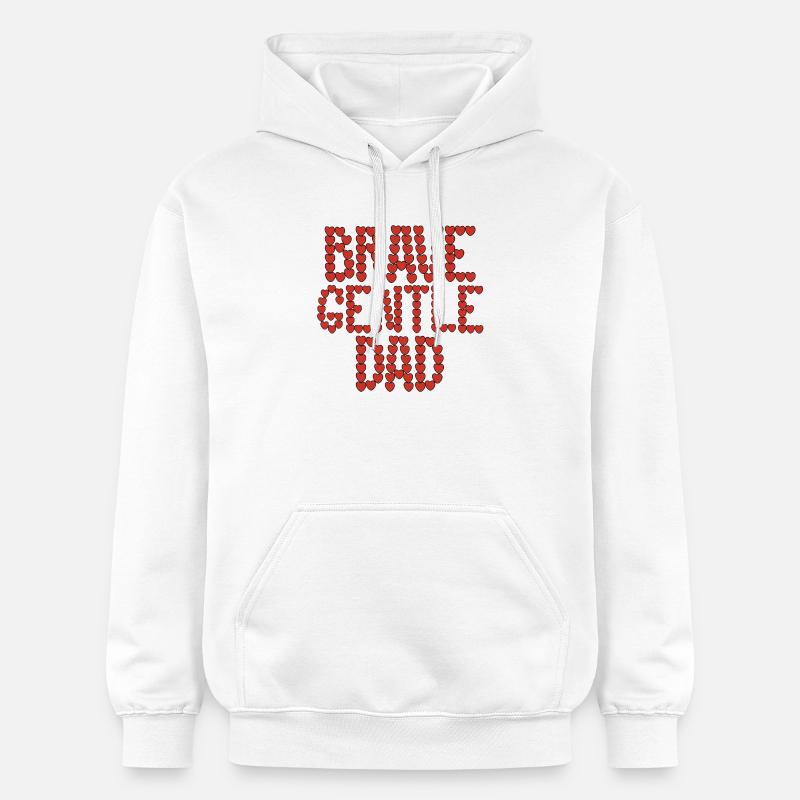 Papa courageux et doux - Sweat à capuche Softstyle® Gildan Unisexe - blanc