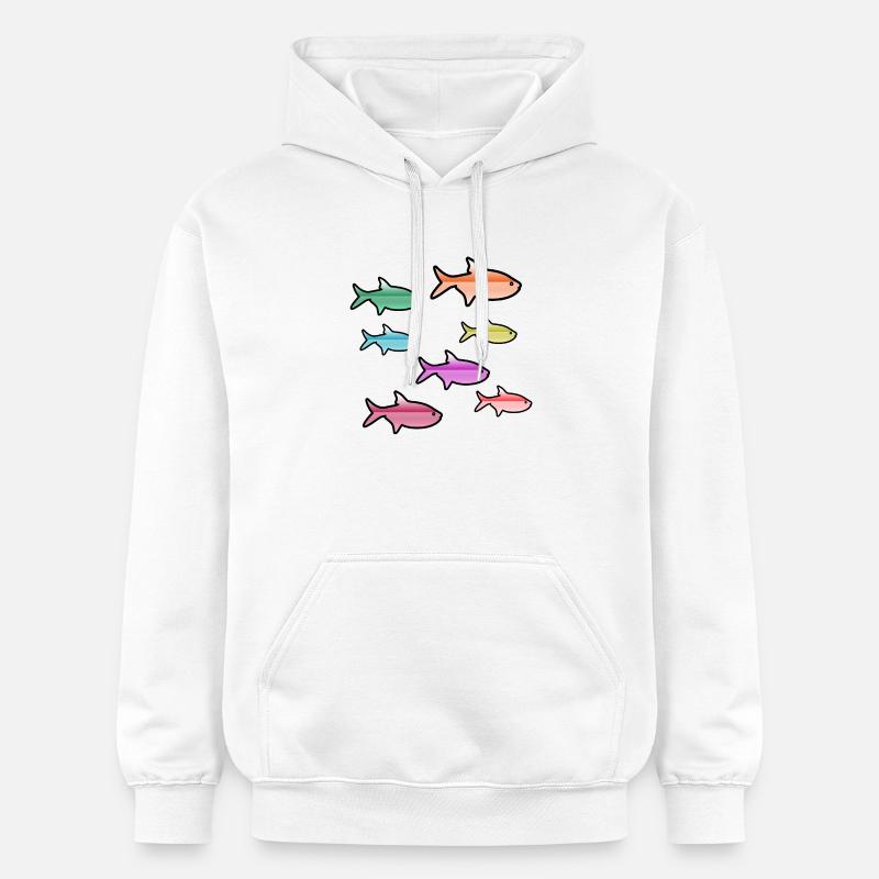 Poissons - Sweat à capuche Softstyle® Gildan Unisexe - blanc