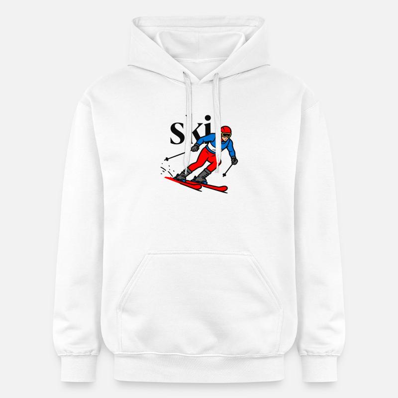 Ski Sport - Sweat à capuche Softstyle® Gildan Unisexe - blanc