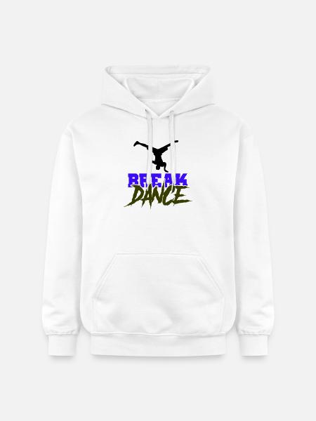 Breakdance Schriftzug Kontrast - Gildan Unisex Softstyle® Midweight Hoodie - Weiß