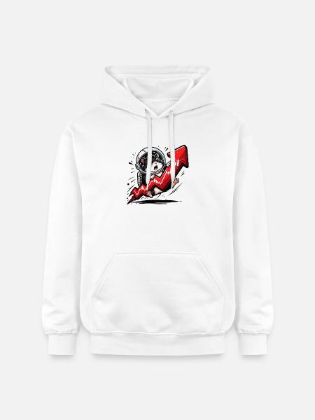 Crypto Hamster - Bitcoin Trader Motif T-Shirt - Gildan Unisex Softstyle® Midweight Hoodie - white