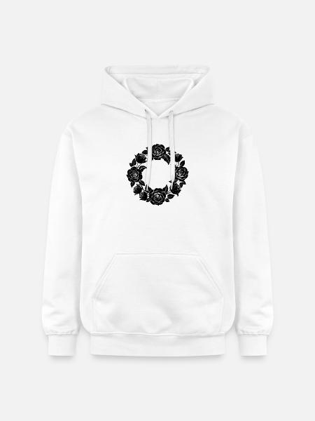 Rose Wreath - Gildan Unisex Softstyle® Midweight Hoodie - white