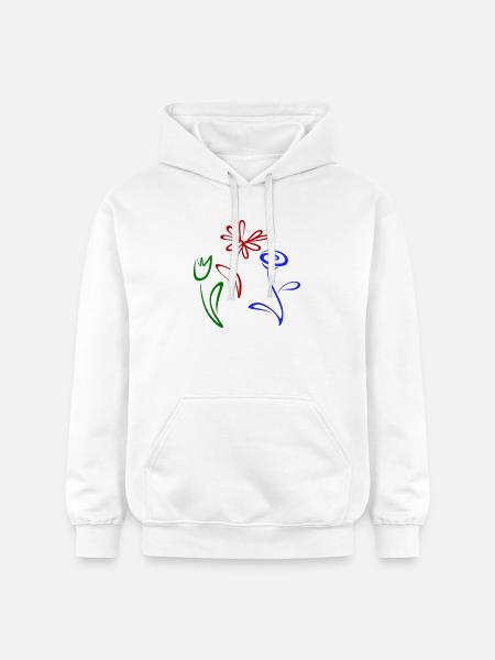 Three flowers - Gildan Unisex Softstyle® Midweight Hoodie - white