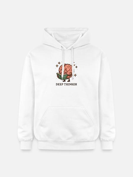 Deep thinker brain while reading - Gildan Unisex Softstyle® Midweight Hoodie - white