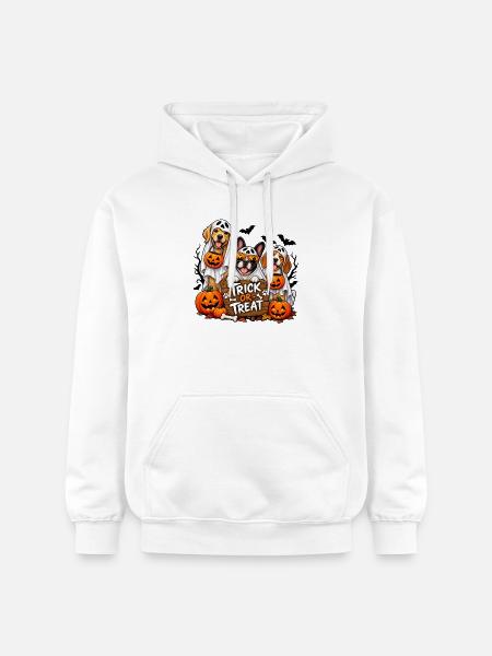 Halloween-Hunde Süßes oder Saures - Gildan Unisex Softstyle® Midweight Hoodie - Weiß