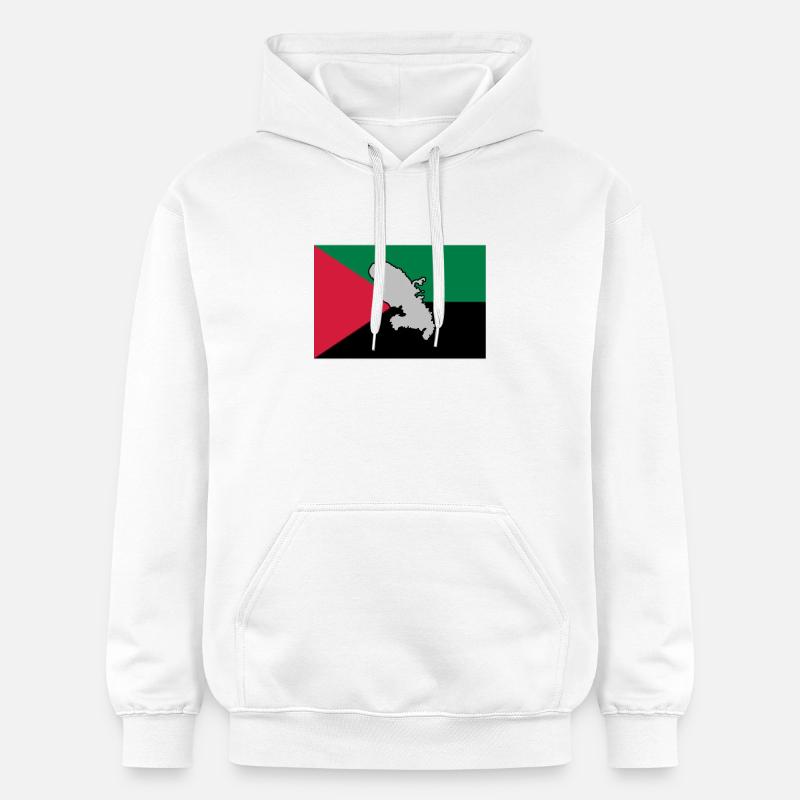 DRAPEAU MADA - CARTE 1 - Sweat à capuche Softstyle® Gildan Unisexe - blanc