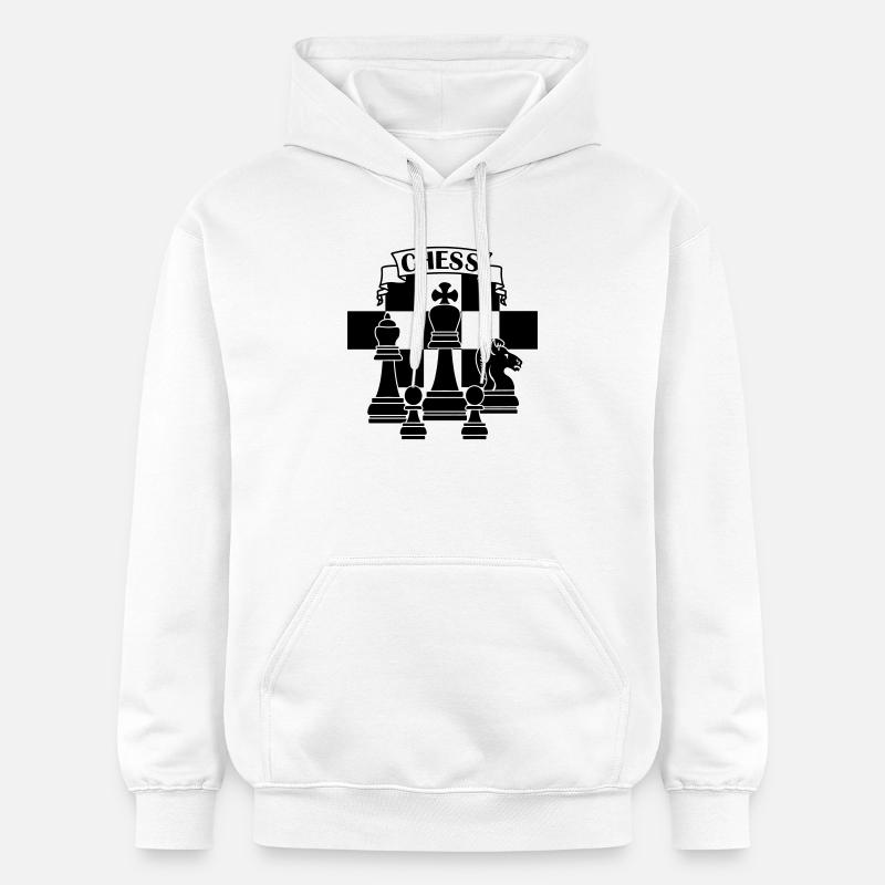 Pièces d’échecs 4 - Sweat à capuche Softstyle® Gildan Unisexe - blanc