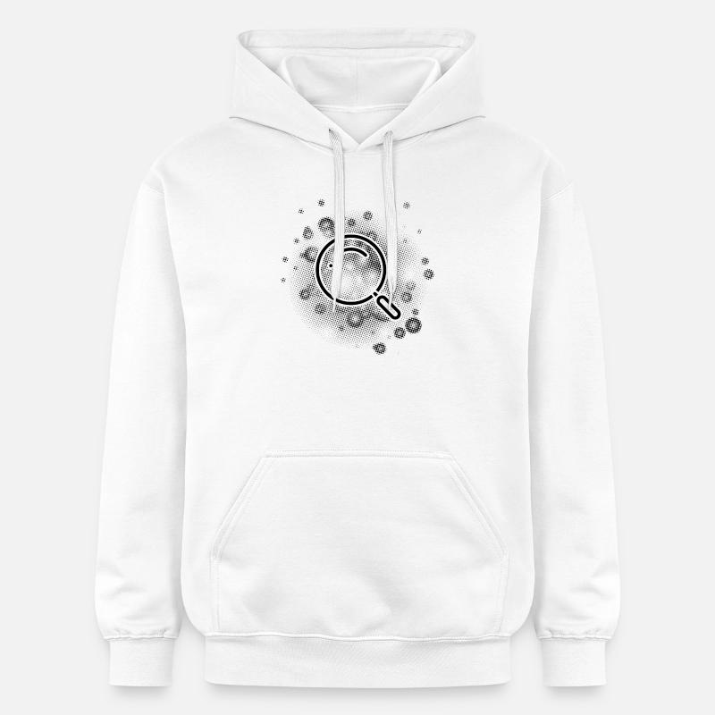 Loupe avec fond de points - Sweat à capuche Softstyle® Gildan Unisexe - blanc