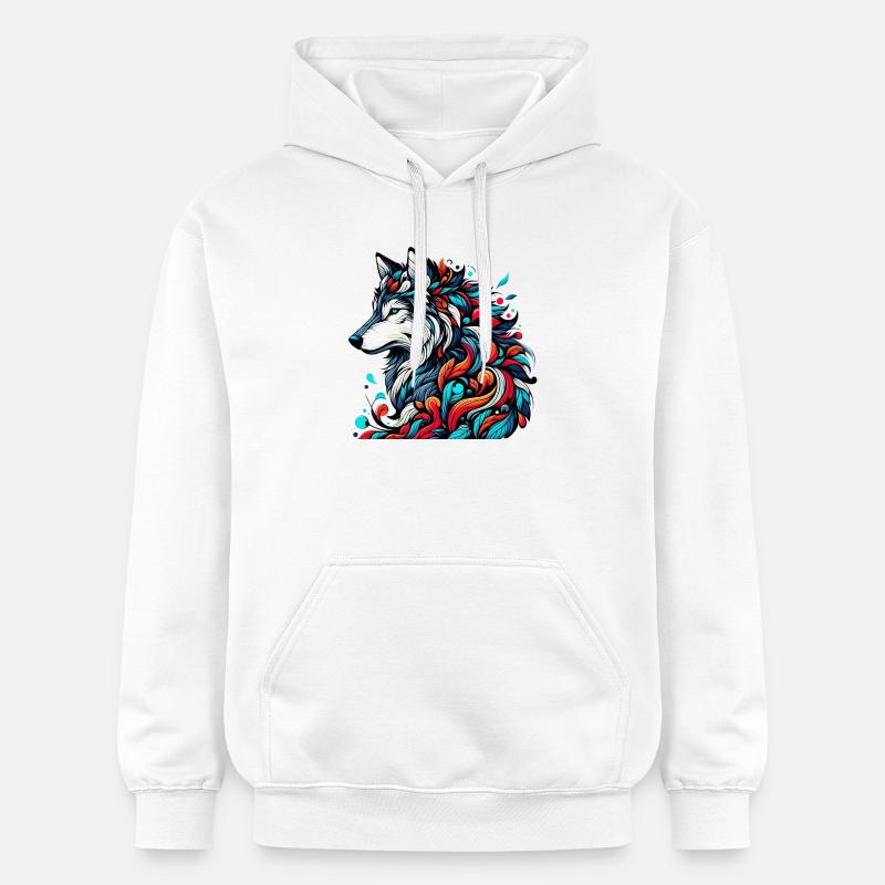 Loup - Sweat à capuche Softstyle® Gildan Unisexe - blanc