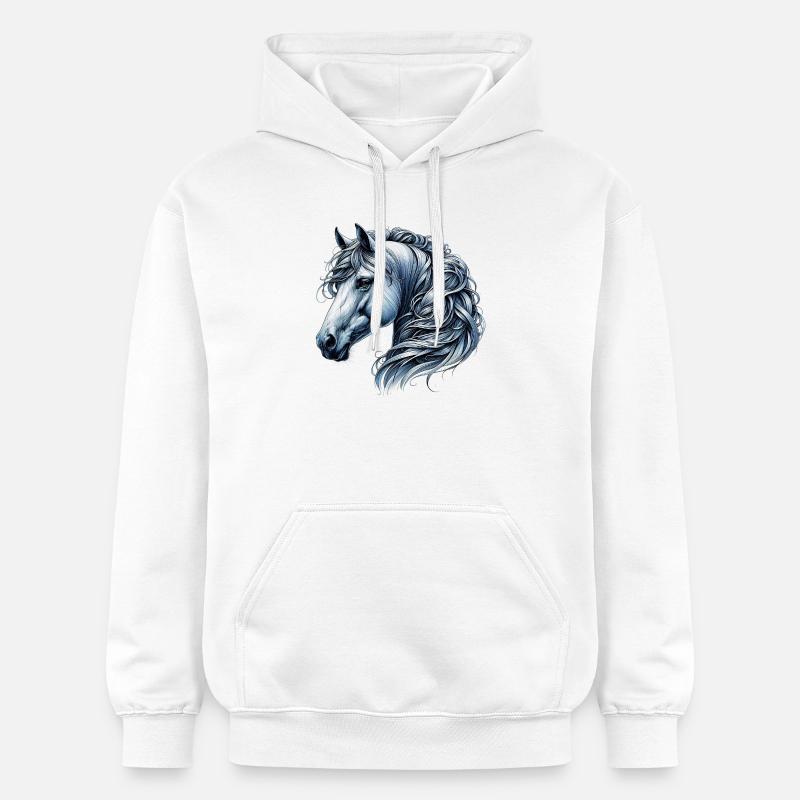 Cheval - Sweat à capuche Softstyle® Gildan Unisexe - blanc