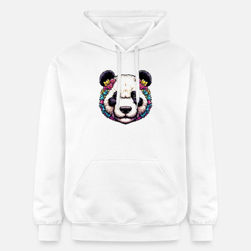 Panda - Sweat à capuche Softstyle® Gildan Unisexe - blanc