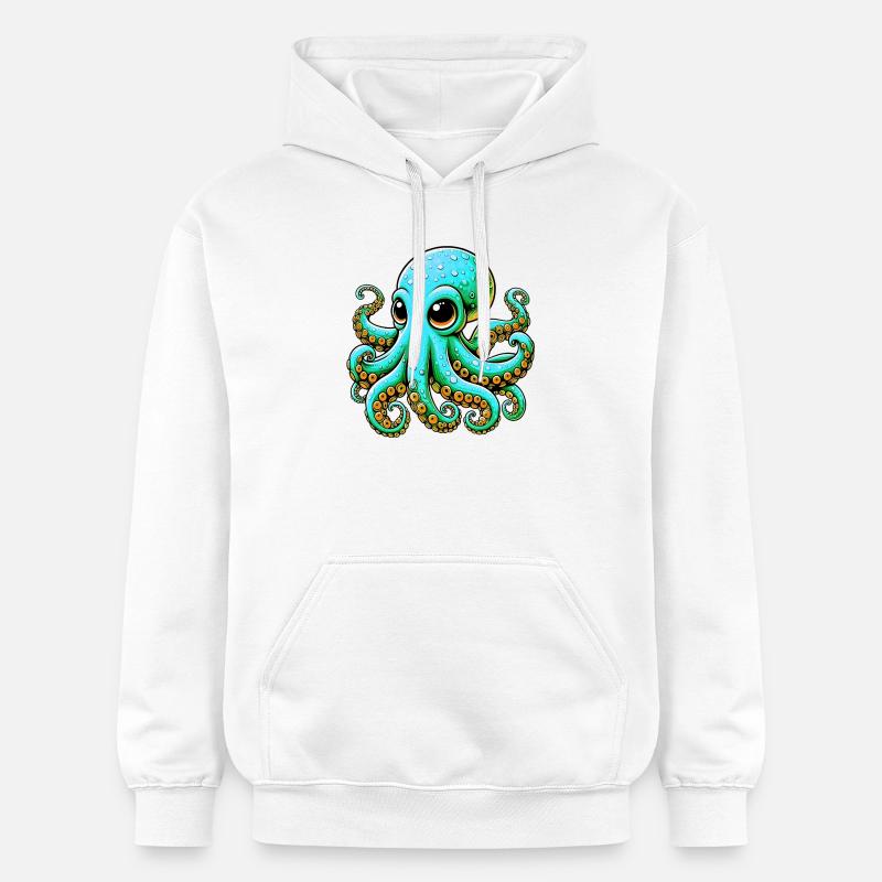 Pieuvre - Sweat à capuche Softstyle® Gildan Unisexe - blanc