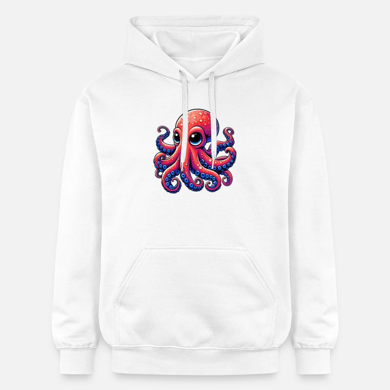 Pieuvre - Sweat à capuche Softstyle® Gildan Unisexe - blanc