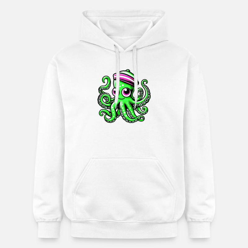 Pieuvre - Sweat à capuche Softstyle® Gildan Unisexe - blanc