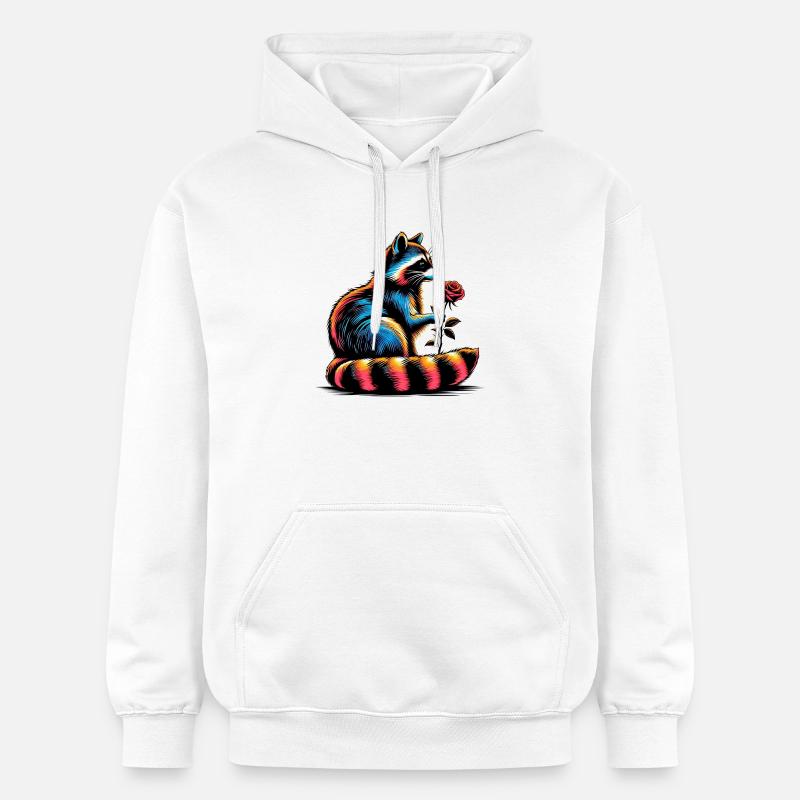 Raton laveur - Sweat à capuche Softstyle® Gildan Unisexe - blanc