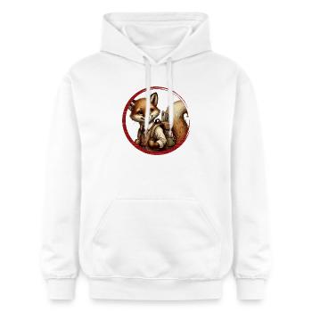 Starting school in style: Fuchs for school beginners - Gildan Unisex Softstyle® Midweight Hoodie - white - Front - Liana (172cm) & Jaron (178cm)