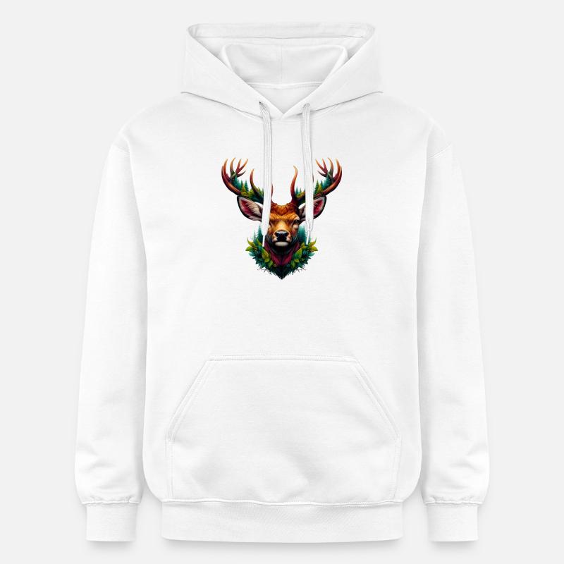 Cerf - Sweat à capuche Softstyle® Gildan Unisexe - blanc
