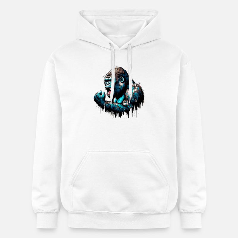 Gorille - Sweat à capuche Softstyle® Gildan Unisexe - blanc