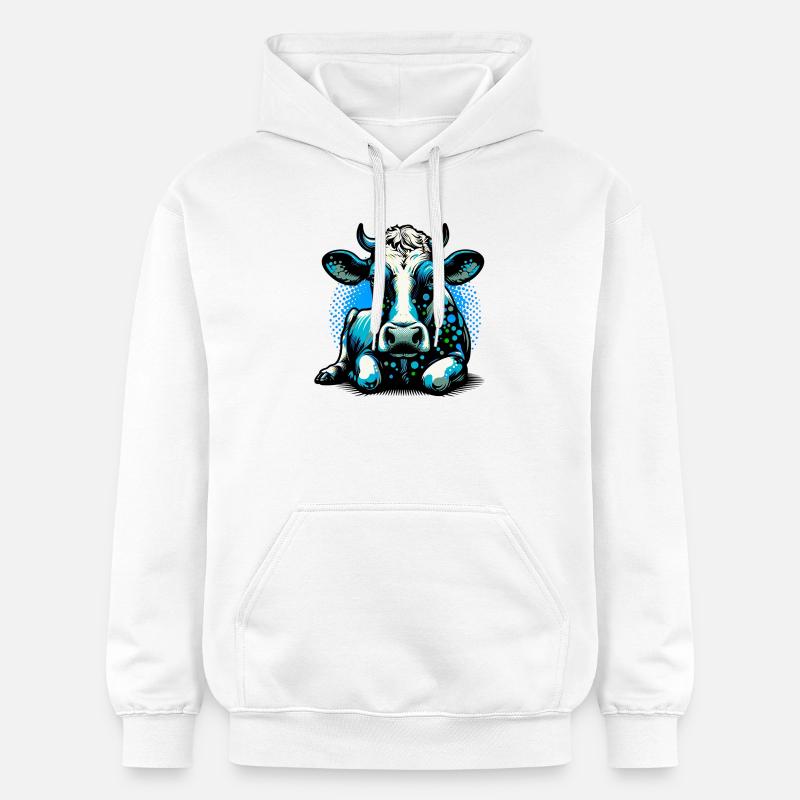 Kuh - Gildan Unisex Softstyle® Midweight Hoodie - Weiß