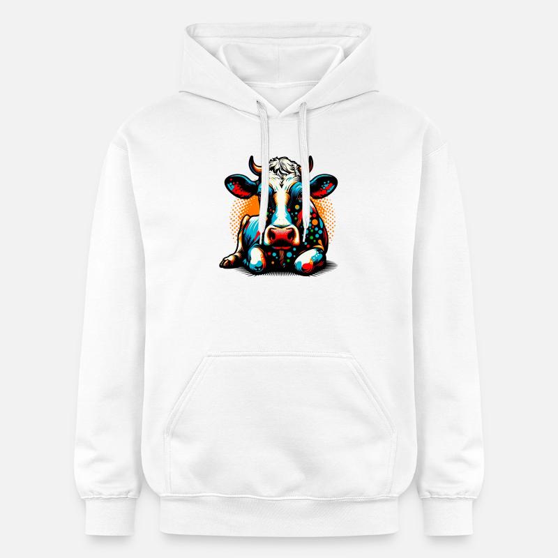 Kuh - Gildan Unisex Softstyle® Midweight Hoodie - Weiß