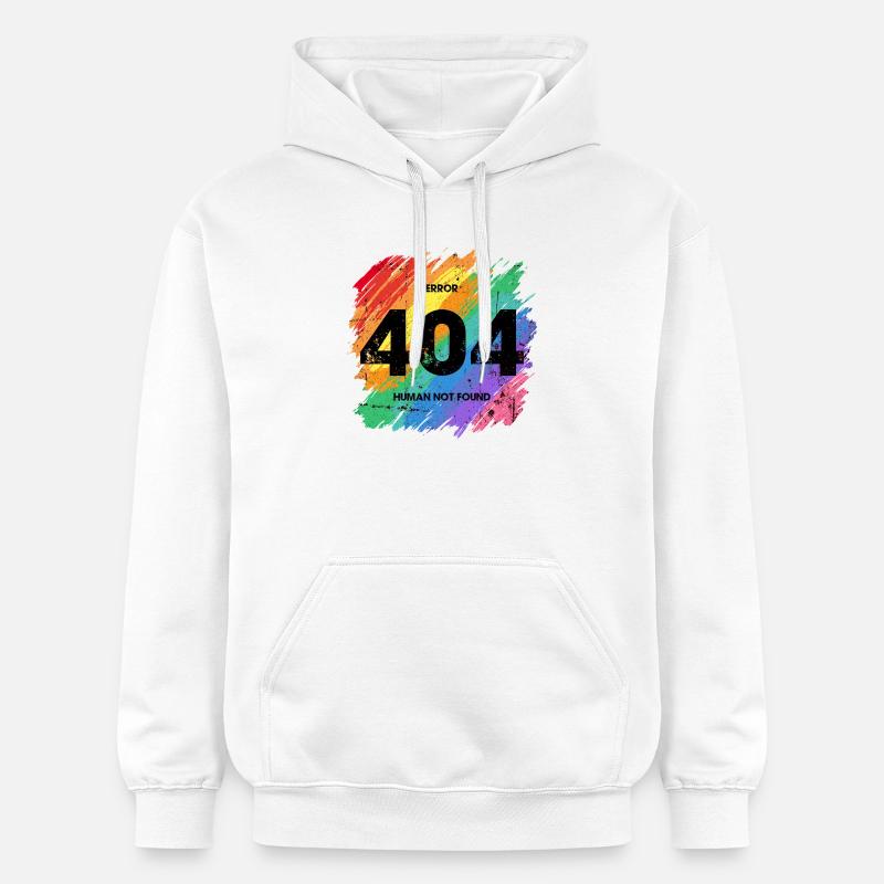 Vibrant Rainbow Error 404 Design - Sweat à capuche Softstyle® Gildan Unisexe - blanc