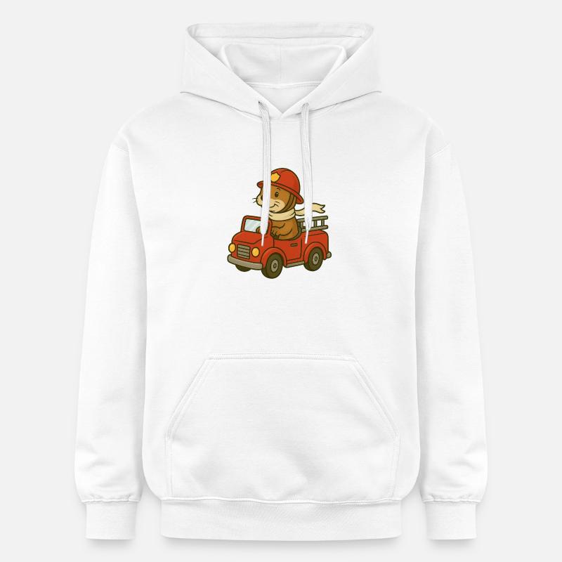 Conception du camion de pompiers Otter - Sweat à capuche Softstyle® Gildan Unisexe - blanc