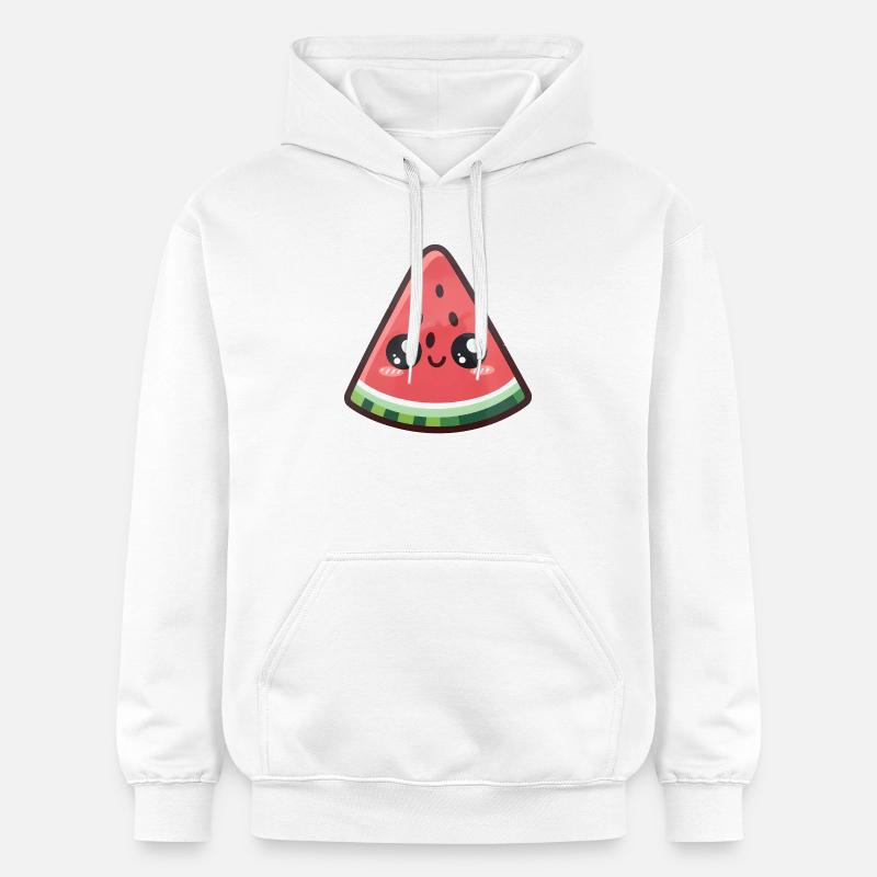 Tranche de pastèque kawaii - Sweat à capuche Softstyle® Gildan Unisexe - blanc