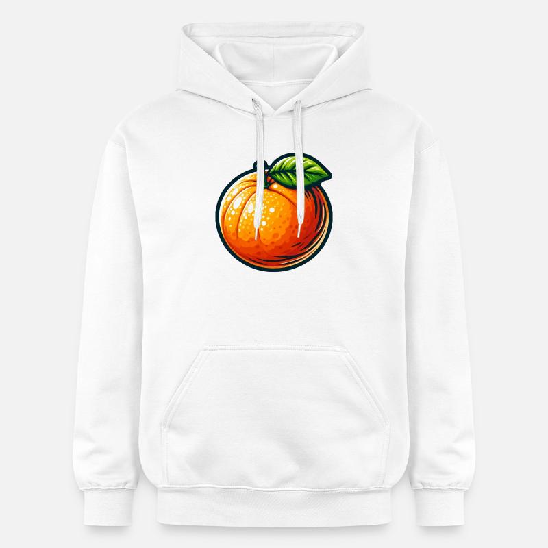 Orange stylisée Zeste éclatant - Sweat à capuche Softstyle® Gildan Unisexe - blanc