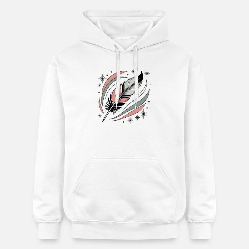 Plume d’âme boho - Sweat à capuche Softstyle® Gildan Unisexe - blanc