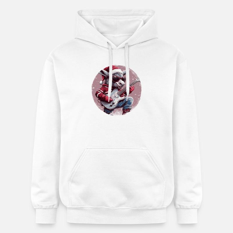 Guitare de Noël Âne - Sweat à capuche Softstyle® Gildan Unisexe - blanc