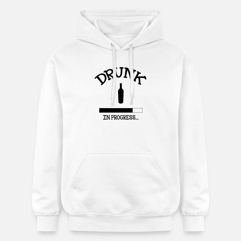 Drunk in Progress - alcool - Sweat à capuche Softstyle® Gildan Unisexe - blanc