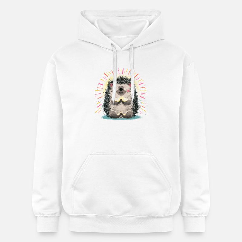Hérisson de méditation zen - Sweat à capuche Softstyle® Gildan Unisexe - blanc