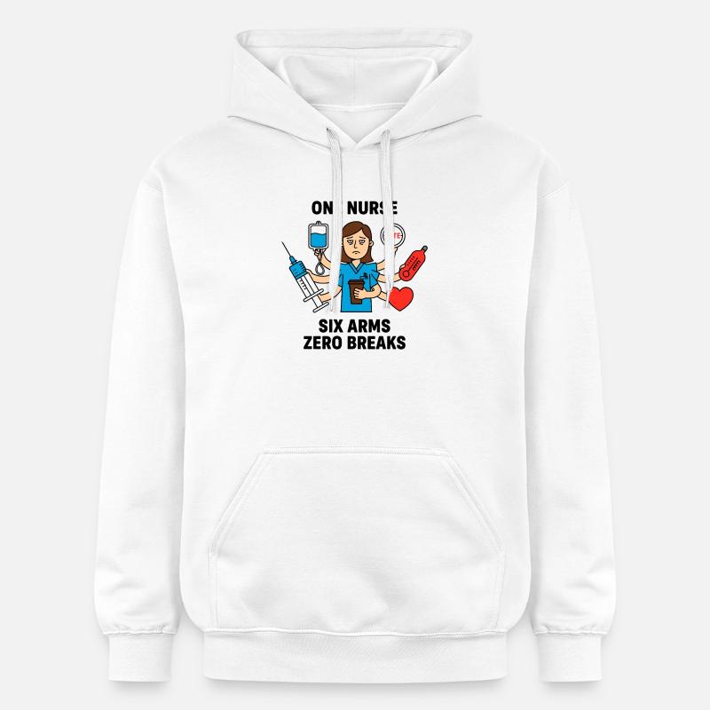 Infirmière débordée et chaos multitâche - Sweat à capuche Softstyle® Gildan Unisexe - blanc